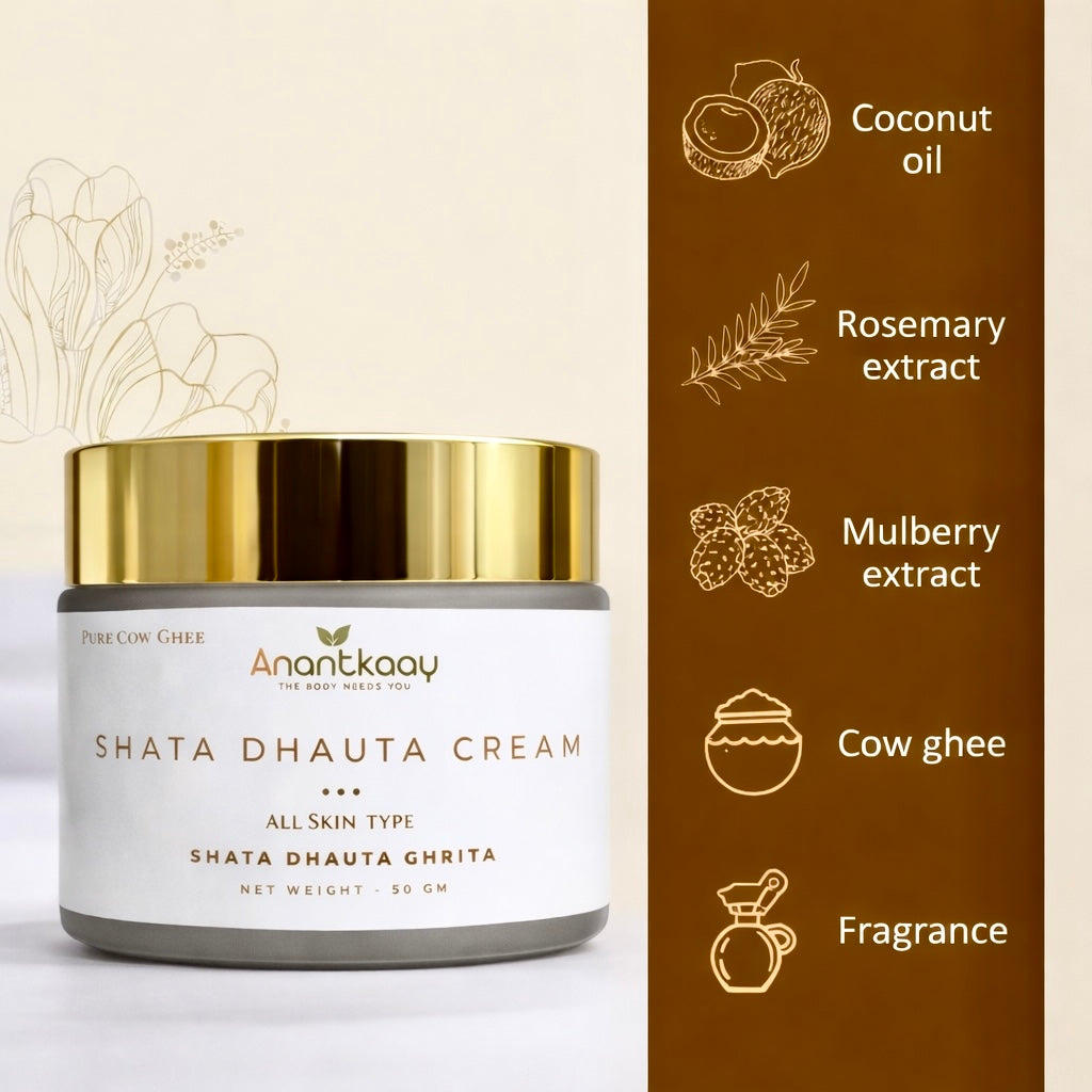 Shata Dhauta Cream - Pure A2 Cow Ghee Face Moisturizer (50g)